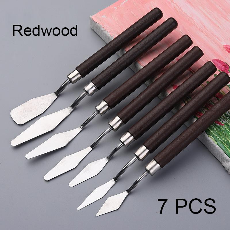 7PCS Edelstahl Spachtel Ölgemälde Schaufel Backen Gebäck Werkzeuge Küche Werkzeuge Fondant Creme Mischen Schaber Redwood dunkelbraune von Joom DACH