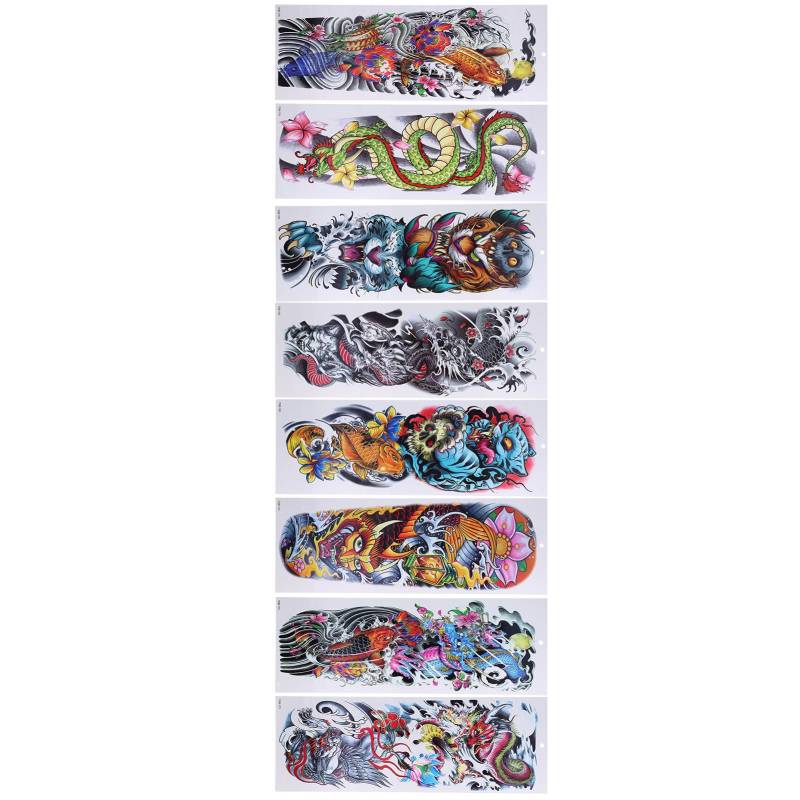 8 Blätter Vollarm Temporäre Tattoos Watrproof Vollarm Gefälschte Ärmel Tattoos Aufkleber Körperkunst für von Joom DACH