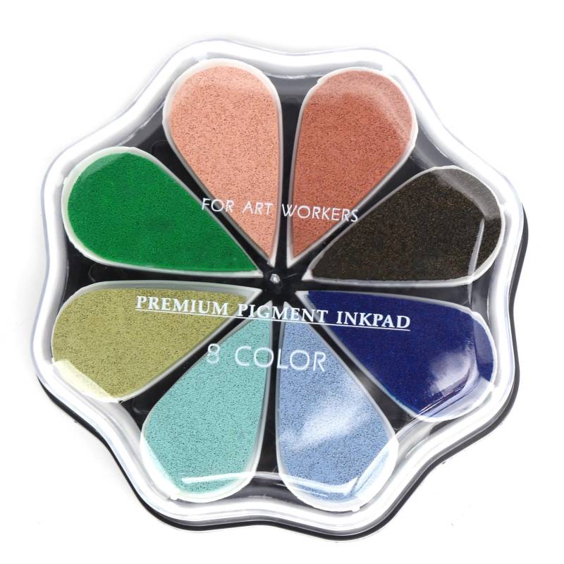 8 Farben Blütenblatt Stempelkissen Wasserbasiert DIY Handstempel Druckkissen für Normalpapier(1023 Boardwalk ) von Joom DACH
