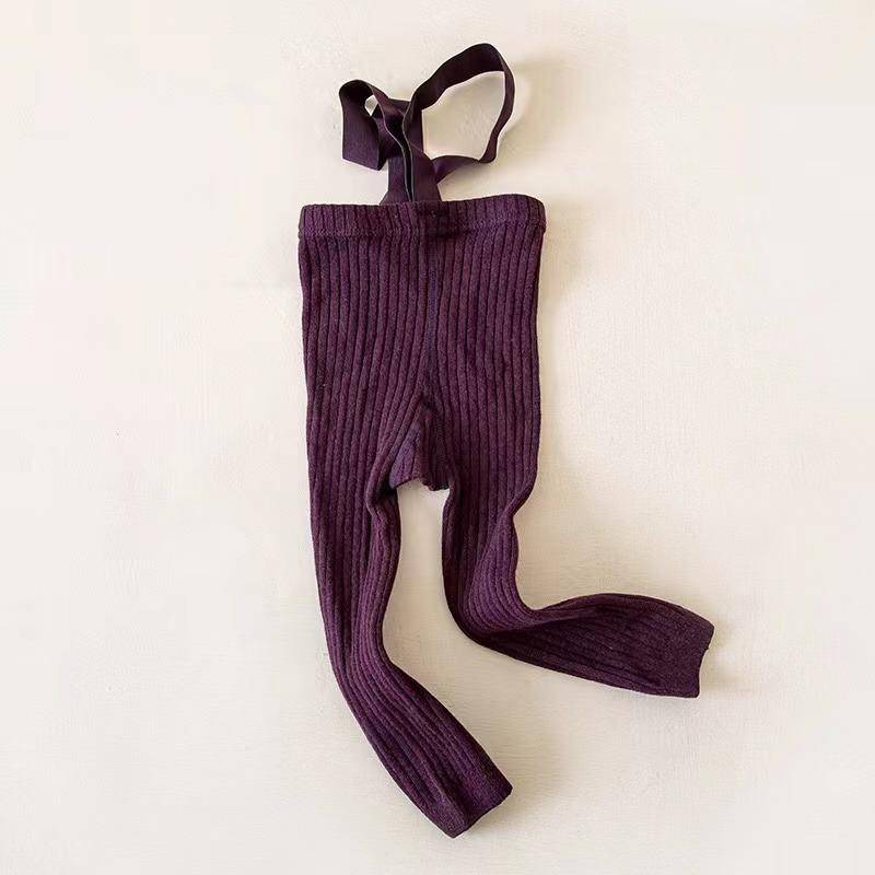 8 Farben Kleinkind Kinder Strumpfhose mit Hosenträgern Herbst Baby Mädchen Jungen Strumpfhose Schlichter Stil Hohe Taille Bandage Überkreuzte Leggings M violett von Joom DACH