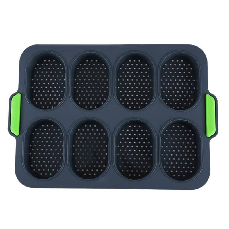 8 Grids Non-Stick Silikon Kuchen Form Französisch Brot Form Hitzebeständige Burger Muffin Pan Tablett Cupcake Küche Diy Backform schwarz von Joom DACH