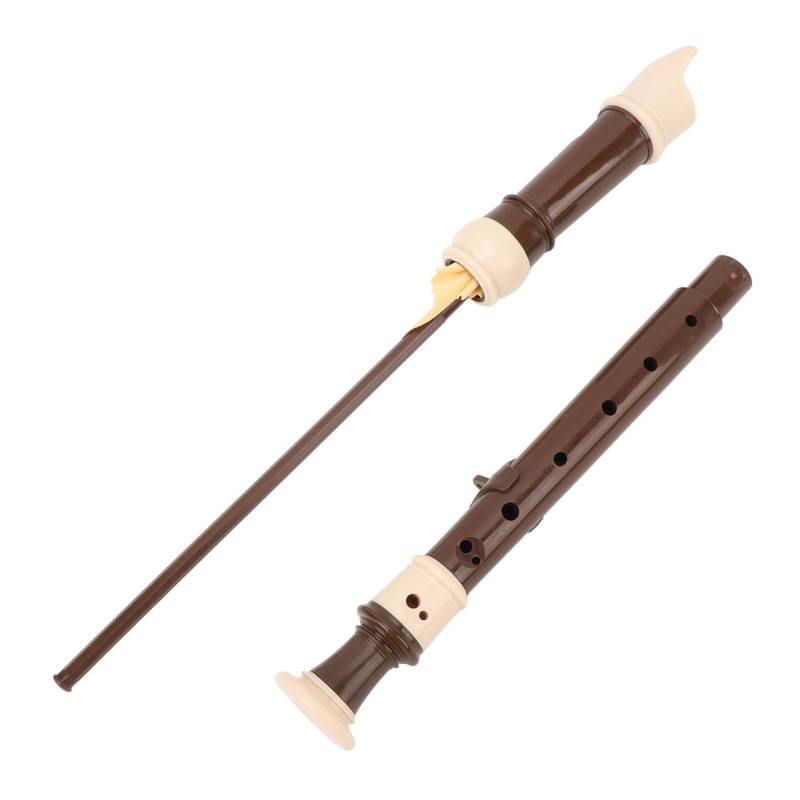8-Loch-Blockflöte, abnehmbares Sopran-Blockflöten-Musikinstrument mit Reinigungsstab für Anfänger und Kinder kaffeebraun von Joom DACH