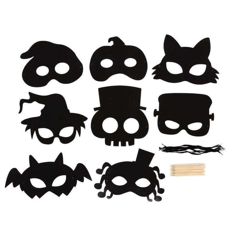 8 Sets Halloween Scratch Maske Kunst Regenbogen Scratch Papier Tier Gesicht Masken Spielzeug Kunst Kit Halloween von Joom DACH