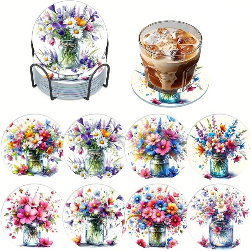 8 Stück/Set Untersetzer mit Diamant-Blumenmuster, DIY Untersetzer mit Halter, Geeignet für Anfänger und Erwachsene, Kunst- und Bastelbedarf Geschenke 8PCS/Set 8 Stück/Set Untersetzer mit Diamant-Blumenmuster, DIY Untersetzer mit Halter, Geeignet für Anfänger und Erwachsene, Kunst- und Bastelbedarf Geschenke 8PCS/Set von Joom DACH