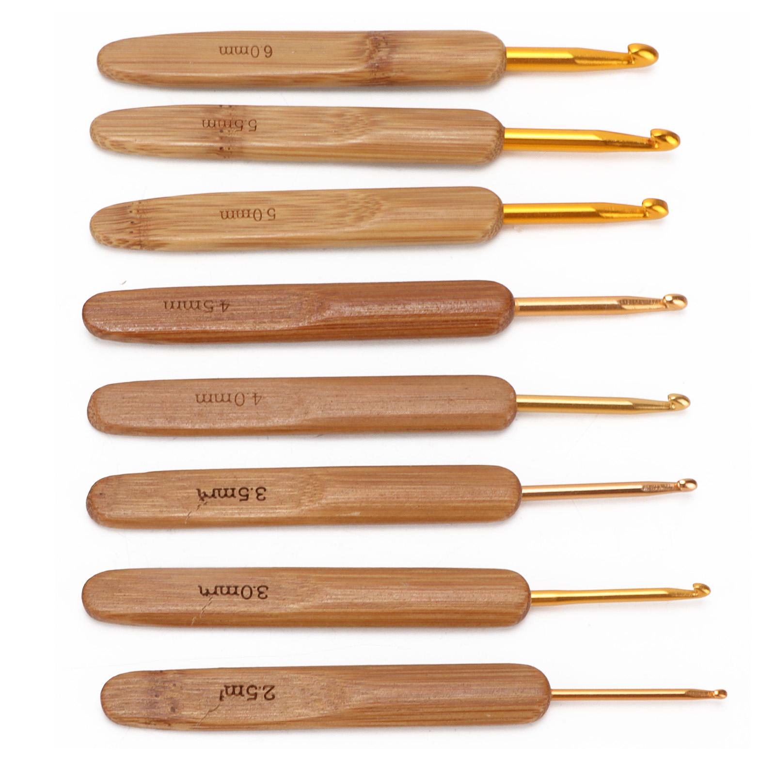 8 Stück Häkelnadeln Ergonomischer Bambusgriff Verschiedene Größen Stricknadeln Set für Anfänger von Joom DACH