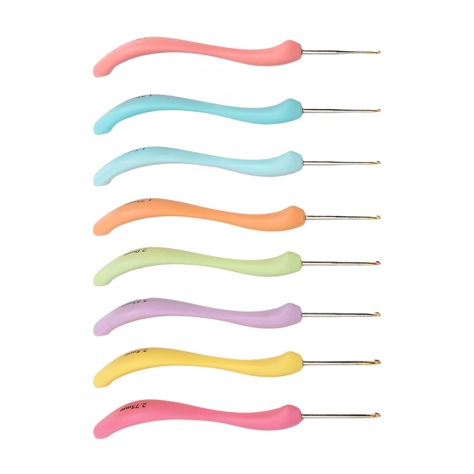 8 Stück Häkelnadeln Ergonomisches Design Eisenmaterial Gebogener Griff Stricknadeln Set zum Herstellen von Joom DACH
