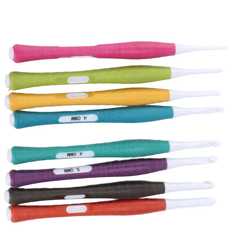 8 Stück Häkelnadeln Kunststoff Pullovernadel TPR Farbige Webwerkzeuge für Handarbeitsliebhaber von Joom DACH