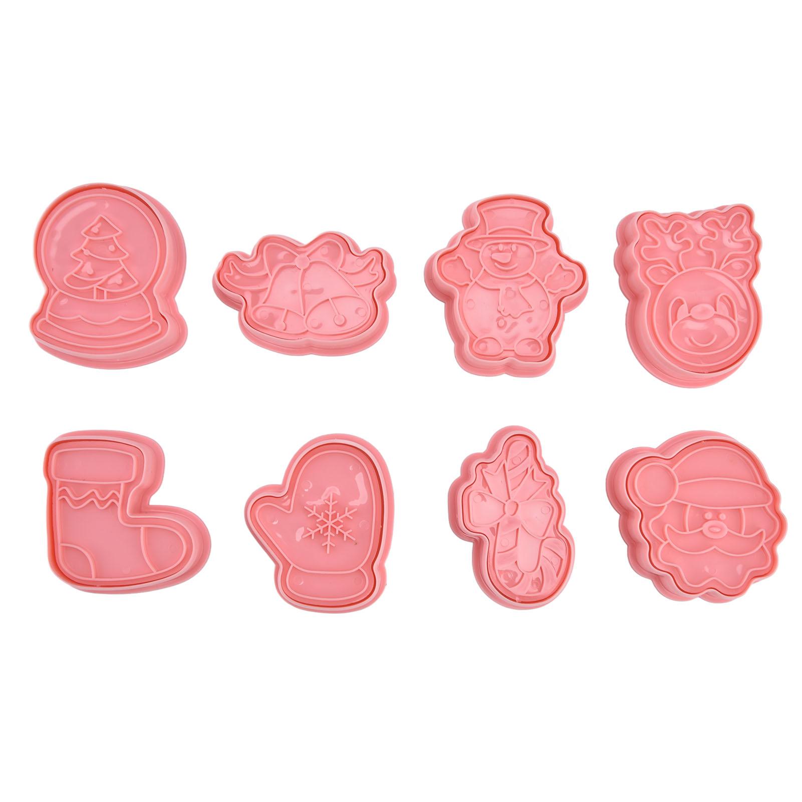 8 Stück Kuchenform Rosa DIY Herstellung Niedlicher Weihnachts-Stil Sicher Zuverlässig Langlebig Fruchtausstecher für Zuhause L(for 6.5-9kg) von Joom DACH