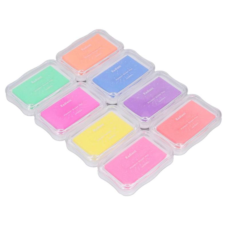 8 Stück Pigment Stempelkissen 8 Lebendige Farben Umweltfreundliche Tinte Waschbare Basteltintekissen für Holz Stoff von Joom DACH