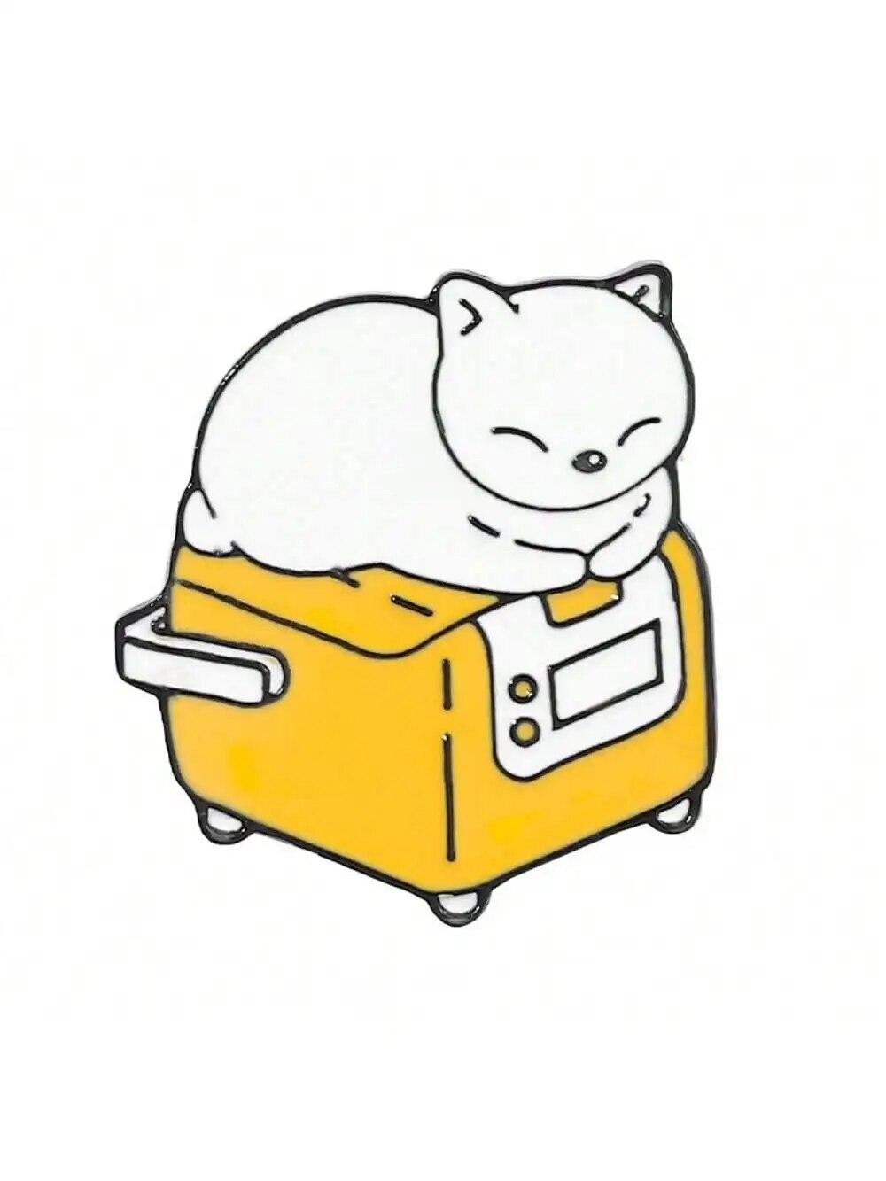 8 Stück kreative Cartoon-Brosche mit niedlicher Katze zum Lesen und Lernen für Kinder, passend zu Kleidung, Taschen, Accessoires, Abzeichen von Joom DACH