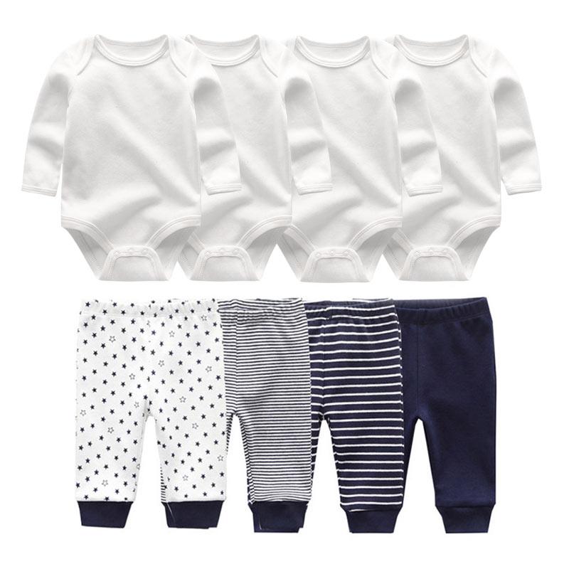8 Stücke Neugeborenen Baby Jungen Mädchen Kleidung Set Baumwolle Cartoon Print Langarm Body und Hosen Säuglingskleidung Outfits 0-3Months von Joom DACH