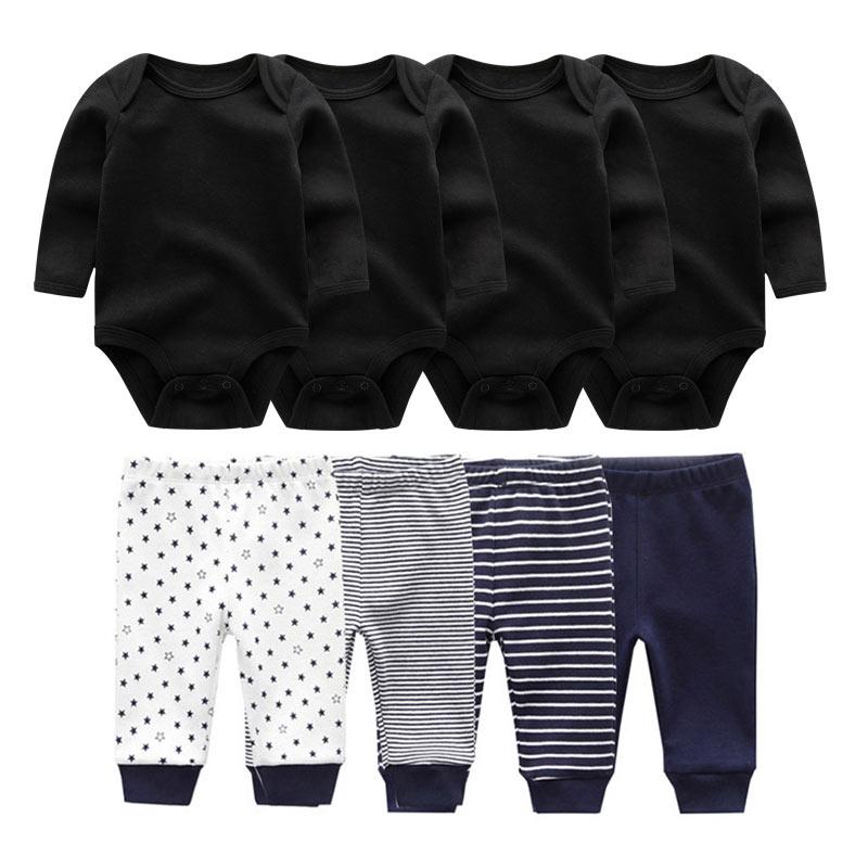8 Stücke Neugeborenen Baby Jungen Mädchen Kleidung Set Baumwolle Cartoon Print Langarm Body und Hosen Säuglingskleidung Outfits 0-3Months von Joom DACH