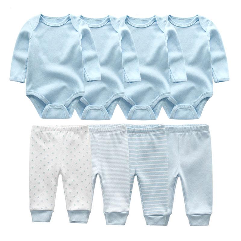 8 Stücke Neugeborenen Baby Jungen Mädchen Kleidung Set Baumwolle Cartoon Print Langarm Body und Hosen Säuglingskleidung Outfits 3-6Months von Joom DACH