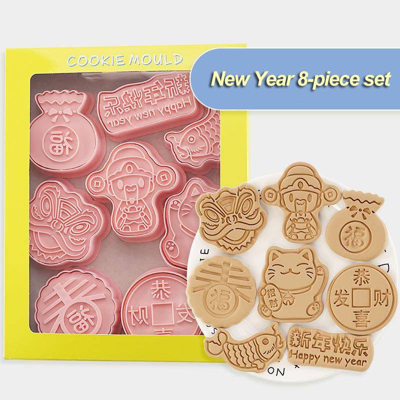 8 Teile/satz DIY Weihnachten Keks Form Kunststoff Cookie Cutter Cartoon Backform Cookie Dekorieren Werkzeuge Backen Werkzeuge New Year von Joom DACH