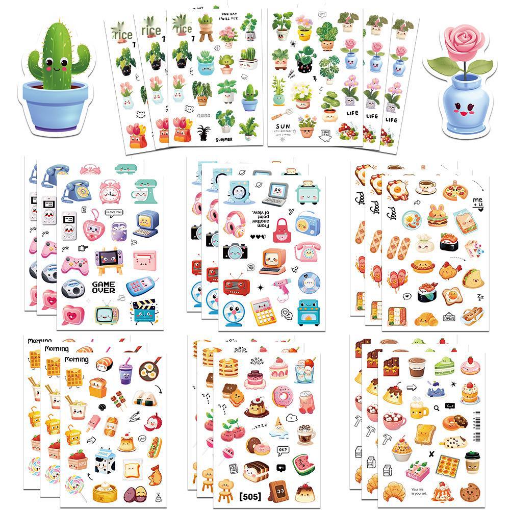 8 kreative Anleitungen für Dessert-Aufkleber, süße Collage-Kits für Notizbücher, Dekoration für Cartoon-Spielalben 8 pieces/bag von Joom DACH