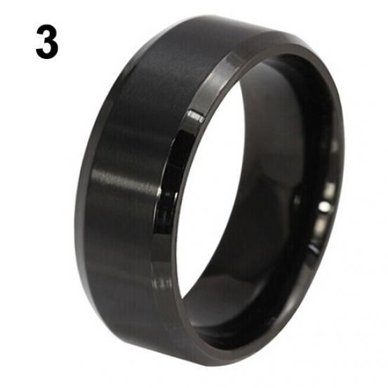 8 mm Herren- und Damenmode-Ring aus poliertem Titanstahl, Hochzeitsschmuck US 7 schwarz von Joom DACH