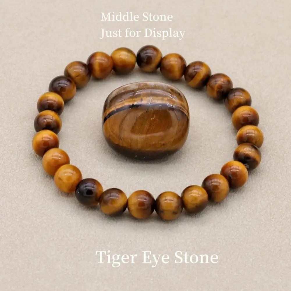 8 mm Naturstein-Türkis-Perlenarmband, Lava-Tigerauge, Chakra-Strang-Armband, Modeschmuck für Damen und Herren von Joom DACH