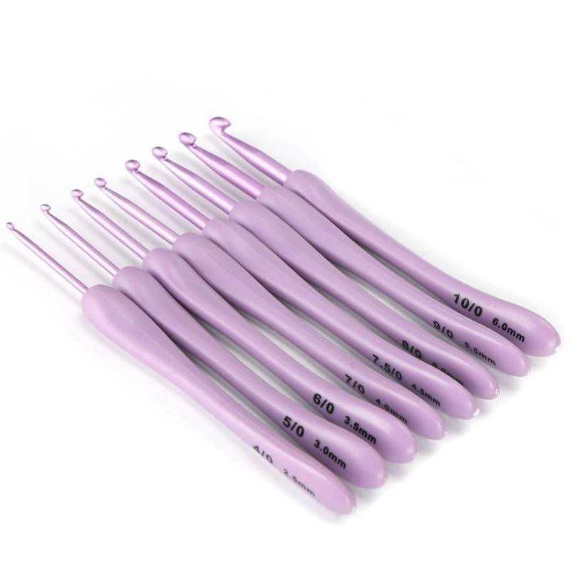 8-teiliges Häkelnadel-Set, Alumina-Nadel, Kunststoffgriff, Strickwerkzeuge, Haushaltswaren, Lila 8-teiliges Häkelnadel-Set, Alumina-Nadel, Kunststoffgriff, Strickwerkzeuge, Haushaltswaren, Lila von Joom DACH