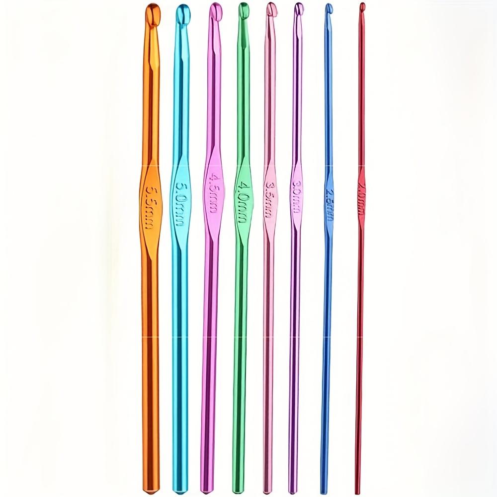 8-teiliges Lebhaftes Aluminium Häkelnadel-Set - Ergonomische Stricknadeln in verschiedenen Farben zum Basteln, Essentielles Garn-Handwerksset von Joom DACH
