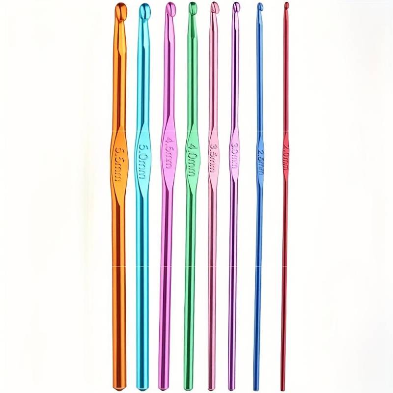 8-teiliges Lebhaftes Aluminium Häkelnadel-Set - Ergonomische Stricknadeln in verschiedenen Farben zum Basteln, Essentielles Garn-Handwerksset 8-teiliges Lebhaftes Aluminium Häkelnadel-Set - Ergonomische Stricknadeln in verschiedenen Farben zum Basteln, Essentielles Garn-Handwerksset von Joom DACH