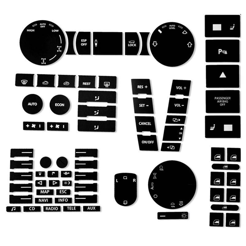8-teiliges Set Auto matt schwarz abgenutzte Knopf-Reparatur-Set Aufkleber für Touareg 2005-2010 von Joom DACH