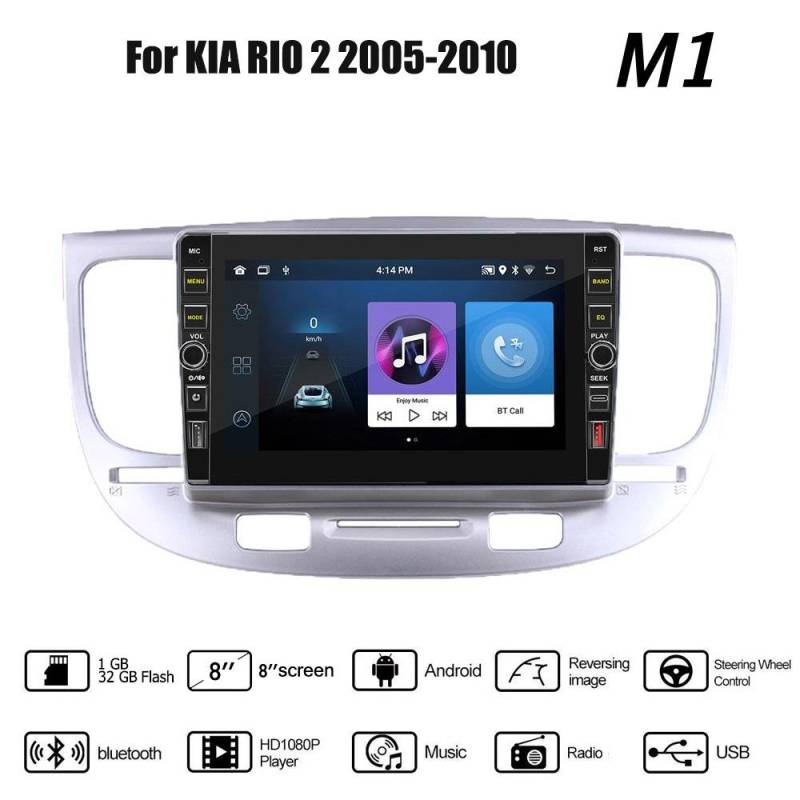 8 zoll Für KIA RIO 2 2005-2010 Mit Taste Knopf Auto Radio Multimedia Video Player GPS 2 din Android WIFI 1 + 32G 1+32GB von Joom DACH