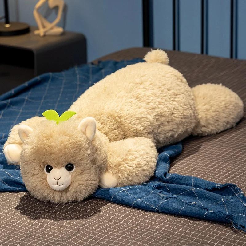 80/100cm Schönes Alpaka-Plüschtier Alpaka Weiches gefülltes süßes Schaf Tierpuppen Schlafkissen Home Bed Decor Geschenk 80cm braun von Joom DACH