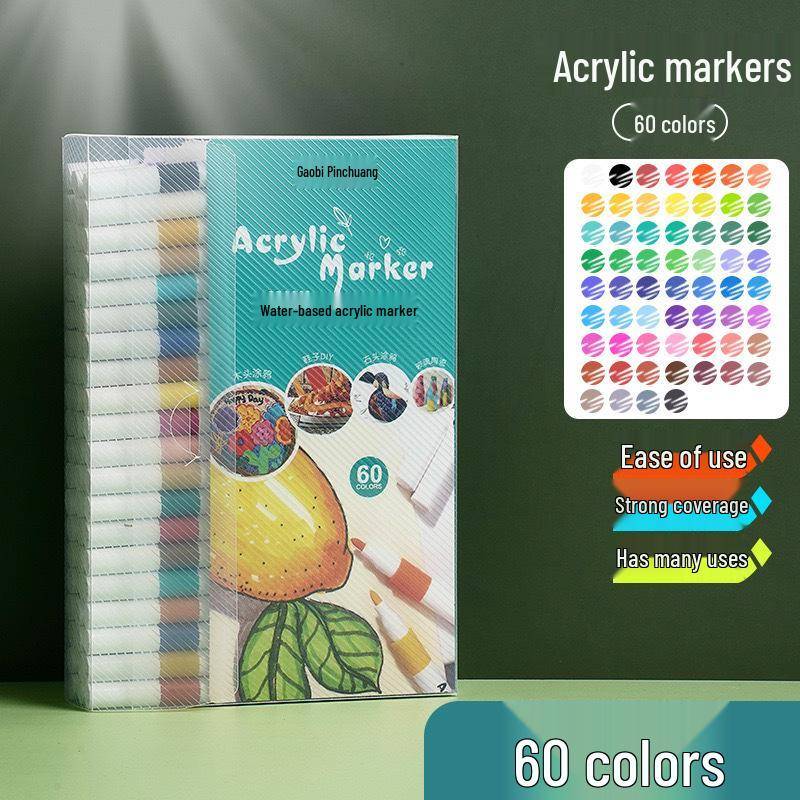 80-Farben Acrylmarker-Set mit weicher Spitze - Nicht färbend, nicht ausblutend, schichtbare Aquarellstifte für Kinder 80-Farben Acrylmarker-Set mit weicher Spitze - Nicht färbend, nicht ausblutend, schichtbare Aquarellstifte für Kinder von Joom DACH