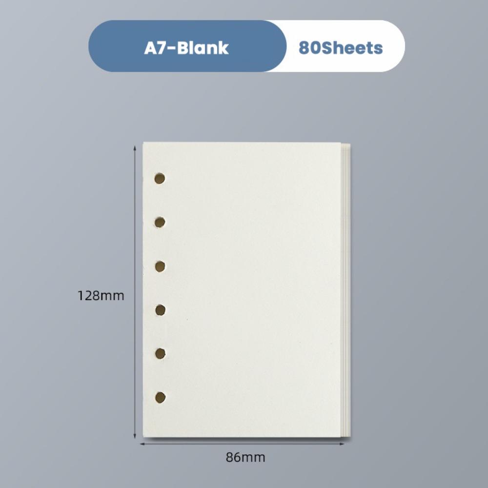 80 blätter A5/A6/A7 Lose Blatt Papier Kraft Papier Notizblock Innen Papier A7-White-Blank von Joom DACH