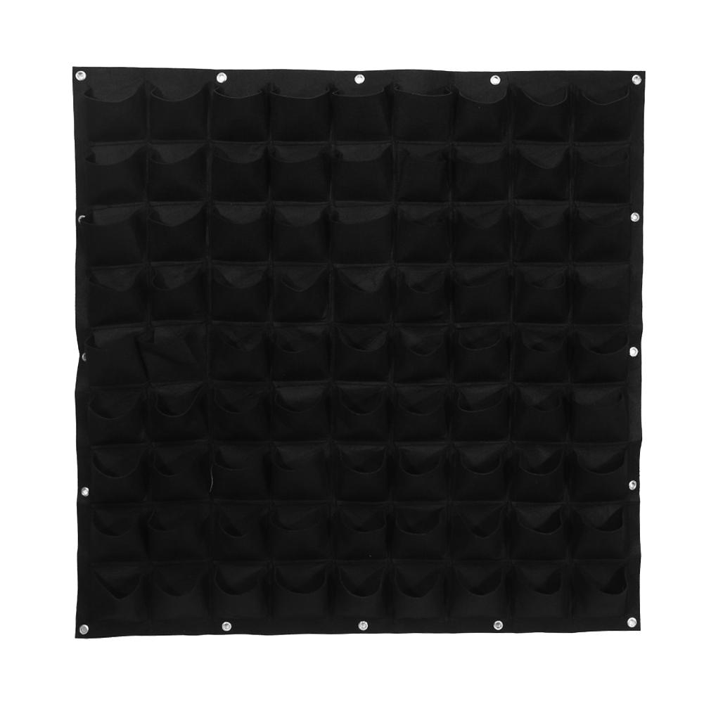 81 Taschen Vertikale Filz Gartenpflanze Wachsende Container Taschen Wandbehang Pflanzer (Schwarz) schwarz von Joom DACH