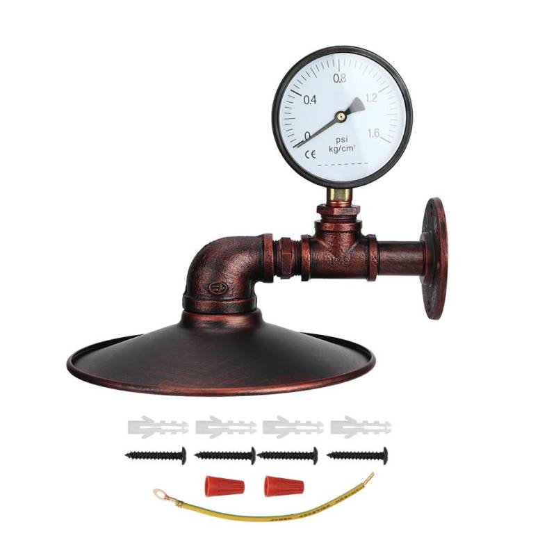 85-265V E27 Retro LED Wandleuchte Antike Rohr Wandlampe Leuchte für Café Bar Flur Rot von Joom DACH