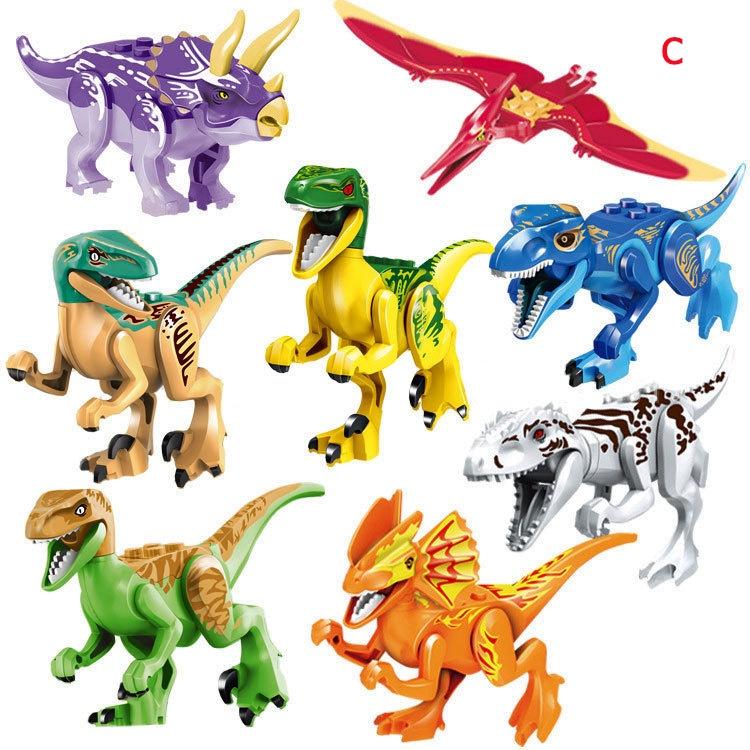 8PCS Dinosaurier Tyrannosaurus Rex Wyvern Velociraptor Stegosaurus Modell Bausteine ​​Spielzeug für Kinder Dinosaurier Ziegel Figuren Spielzeug von Joom DACH
