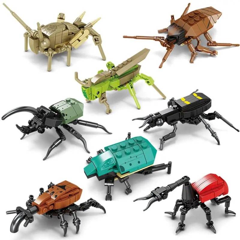 8PCS Insekten Tier Bausteine Spielzeug Set STEM Bausteine Party Favor für Kinder Geschenke für Kinder Weihnachten von Joom DACH