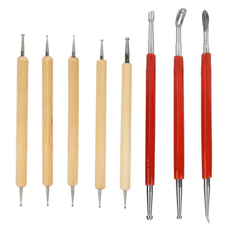 8Pcs DIY Handgefertigte Lederhandwerk Carving Stylus Werkzeug Löffel Doppelkopf Punkt Bohrstift Kit Set von Joom DACH