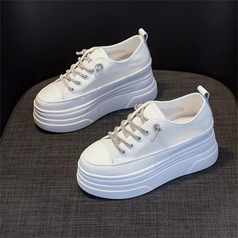 8cm Atmungsaktives Air Mesh Echtes Leder Damen Plateau Schuhe Keil Sneaker für Damen Sommerschuhe Mode Sneaker 37 weiß von Joom DACH