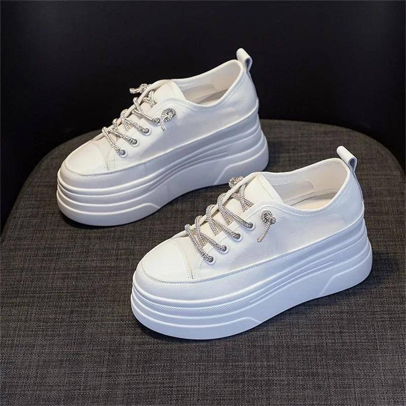 8cm Atmungsaktives Air Mesh Echtes Leder Damen Plateau Schuhe Keil Sneaker für Damen Sommerschuhe Mode Sneaker 37 weiß von Joom DACH