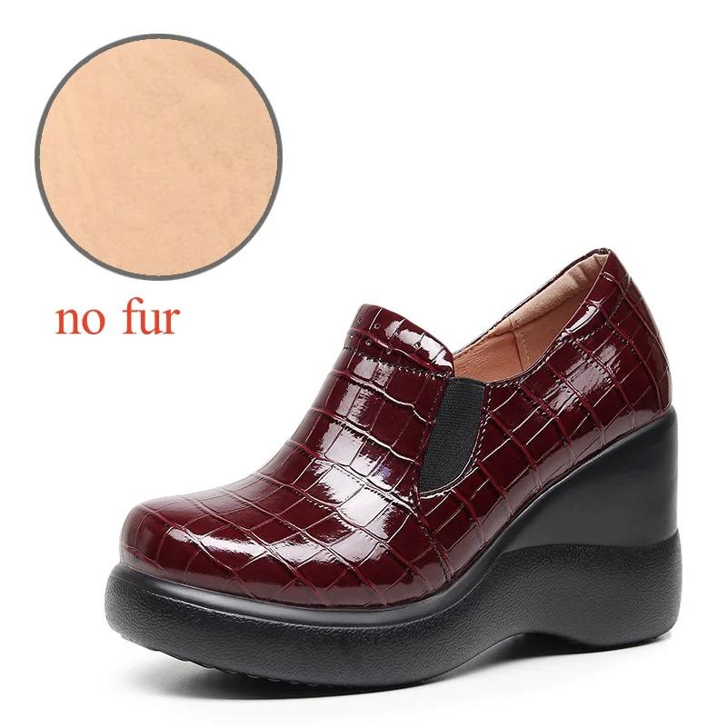 8cm Kleine Größe 32-43 Mode Tiefes Dekolleté Plateau Keilabsatz Schuhe Damen Pumps Slipper 2025 Herbst High Heels Schuhe für Büro Mutter Arbeit 33 bordeaux von Joom DACH