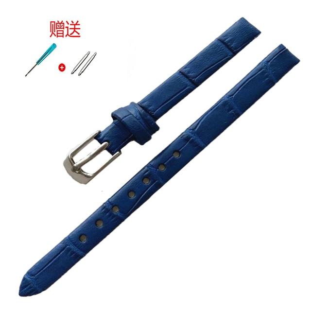 8mm 10mm Frauen Mädchen Schlank Echtes Leder Armband Qualität Uhr Zubehör Gürtel Slub Armband Rose Gold Dornschließe 10mm von Joom DACH