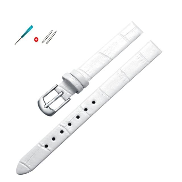 8mm 10mm Frauen Mädchen Schlank Echtes Leder Armband Qualität Uhr Zubehör Gürtel Slub Armband Rose Gold Dornschließe 18mm von Joom DACH