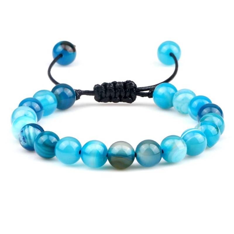 8mm Tigerauge Steinperlen Armband Verstellbar Geflochtene Seil Armreifen Natürliche Lavastein Männer Frauen Yoga Heilung Balance Armbänder von Joom DACH
