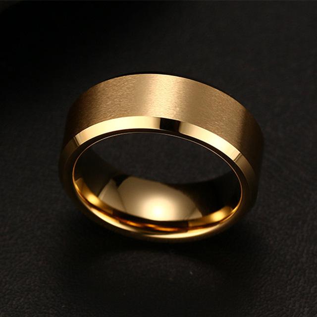 8mm Titan Stahl Band Hochzeit Verlobung Schmuck Schwarz Herren Ring Mode Party Ring Schmuck 10 gold von Joom DACH