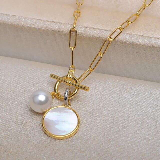 8mm Trendy Echte Natürliche Süßwasser Perle Mode Anhänger Halskette 925 Sterling Silber Feine Hochzeit Schmuck für Frauen 45cm von Joom DACH