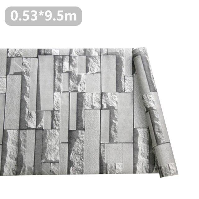 9,5 m Wohnzimmer, Küche, Badezimmer, wasserdichter Wandaufkleber, Heimdekoration, abnehmbare Ziegelstein-Selbstklebende Vliestapete licht grau von Joom DACH