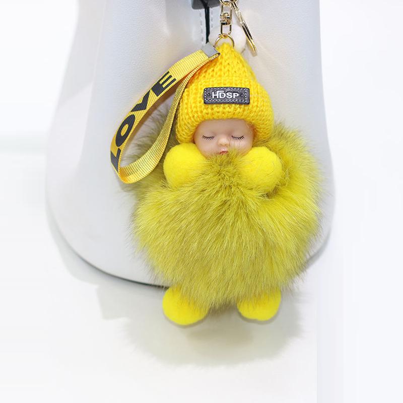 9 CM Schönheit Für Dame Schöne Mädchen Tasche Anhänger Plüsch Puppe Auto Schlüsselanhänger Anhänger gelb von Joom DACH