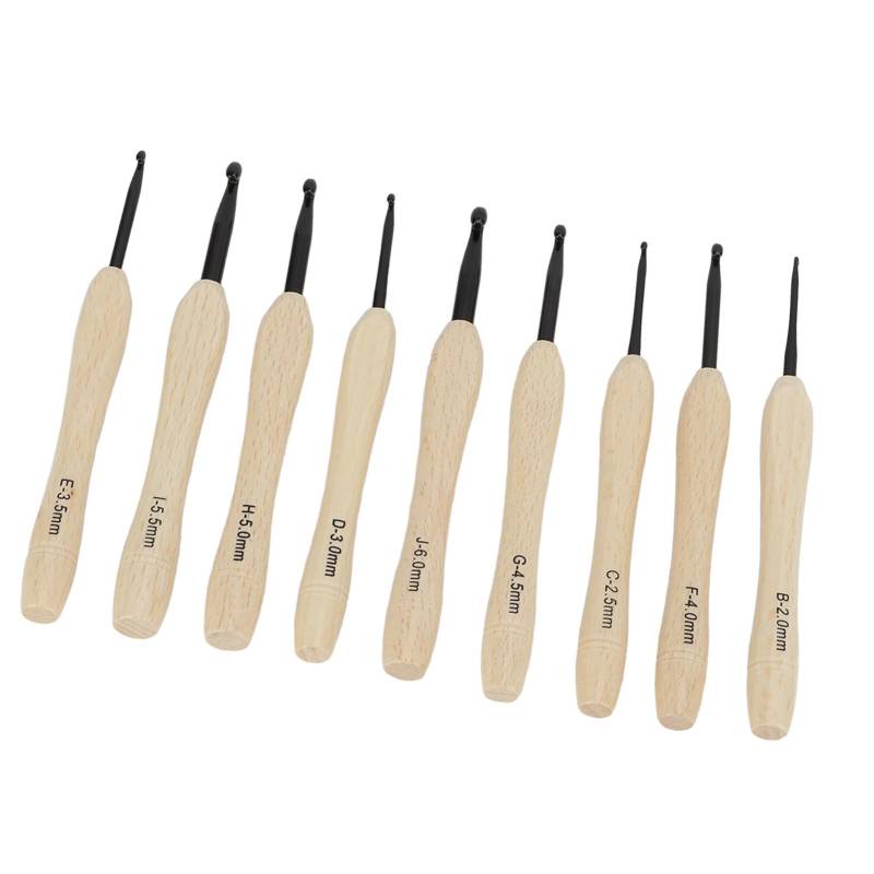 9 STÜCK Häkelnadeln DIY Handwerk Ergonomische Häkelnadel mit Holzgriff für Häkelliebhaber für von Joom DACH