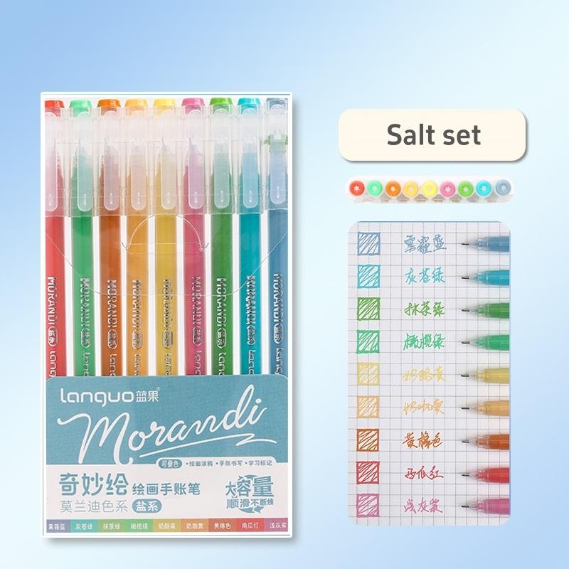 9 stücke Morandi Stifte Set Multi Farbe Gel Tinte Stifte Retro Marker Liner 0,5mm Kugelschreiber Für Journal Kunst von Joom DACH