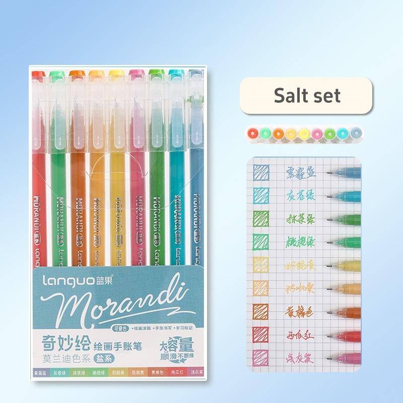 9 stücke Morandi Stifte Set Multi Farbe Gel Tinte Stifte Retro Marker Liner 0,5mm Kugelschreiber Für Journal Kunst von Joom DACH