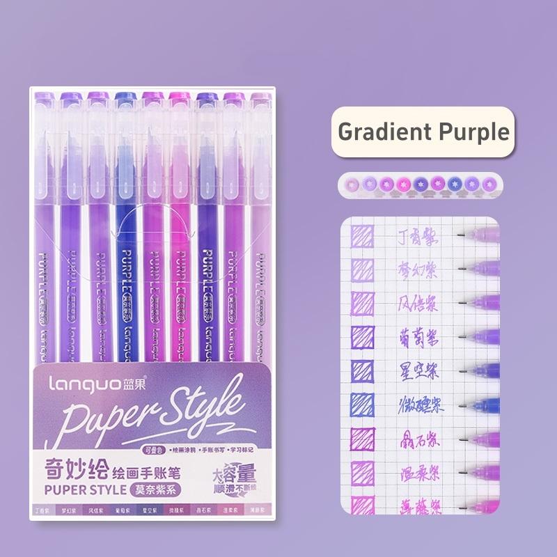 9 stücke Morandi Stifte Set Multi Farbe Gel Tinte Stifte Retro Marker Liner 0,5mm Kugelschreiber Für Journal Kunst von Joom DACH