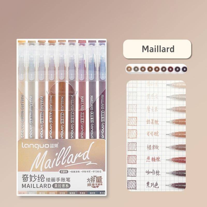 9 stücke Morandi Stifte Set Multi Farbe Gel Tinte Stifte Retro Marker Liner 0,5mm Kugelschreiber Für Journal Kunst von Joom DACH