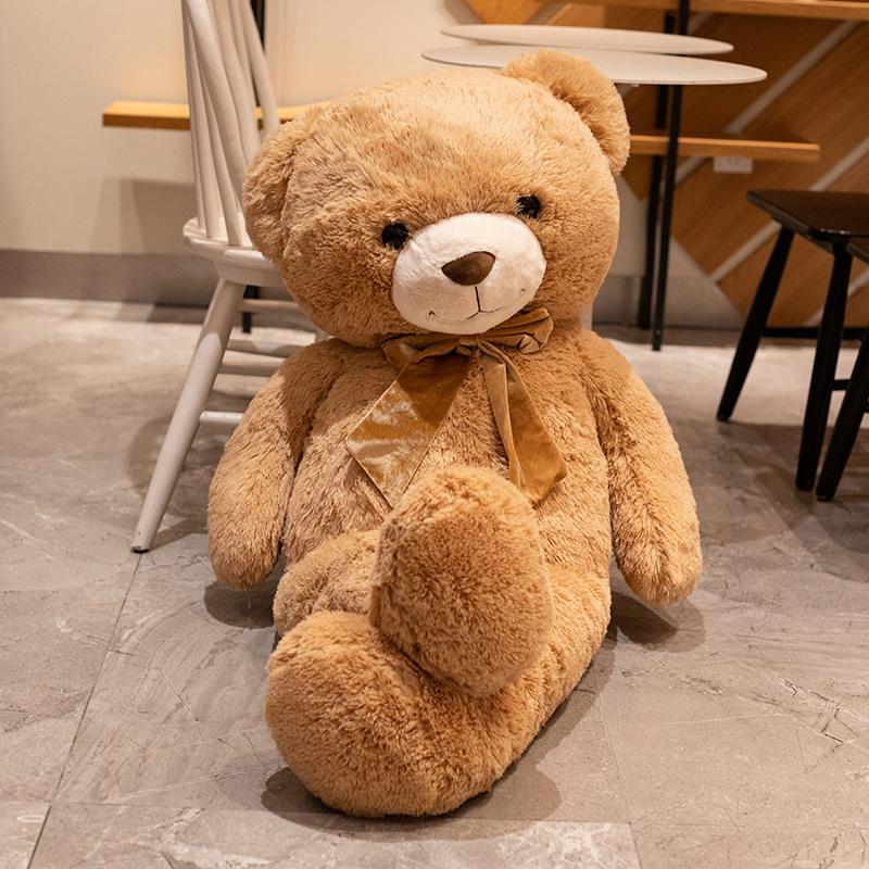 90-120 cm Riesengröße Teddybär mit Schleife Plüschtier Kuscheltier Kissen Geschenk für Mädchen Jungen Erwachsene Innendekor 90cm von Joom DACH